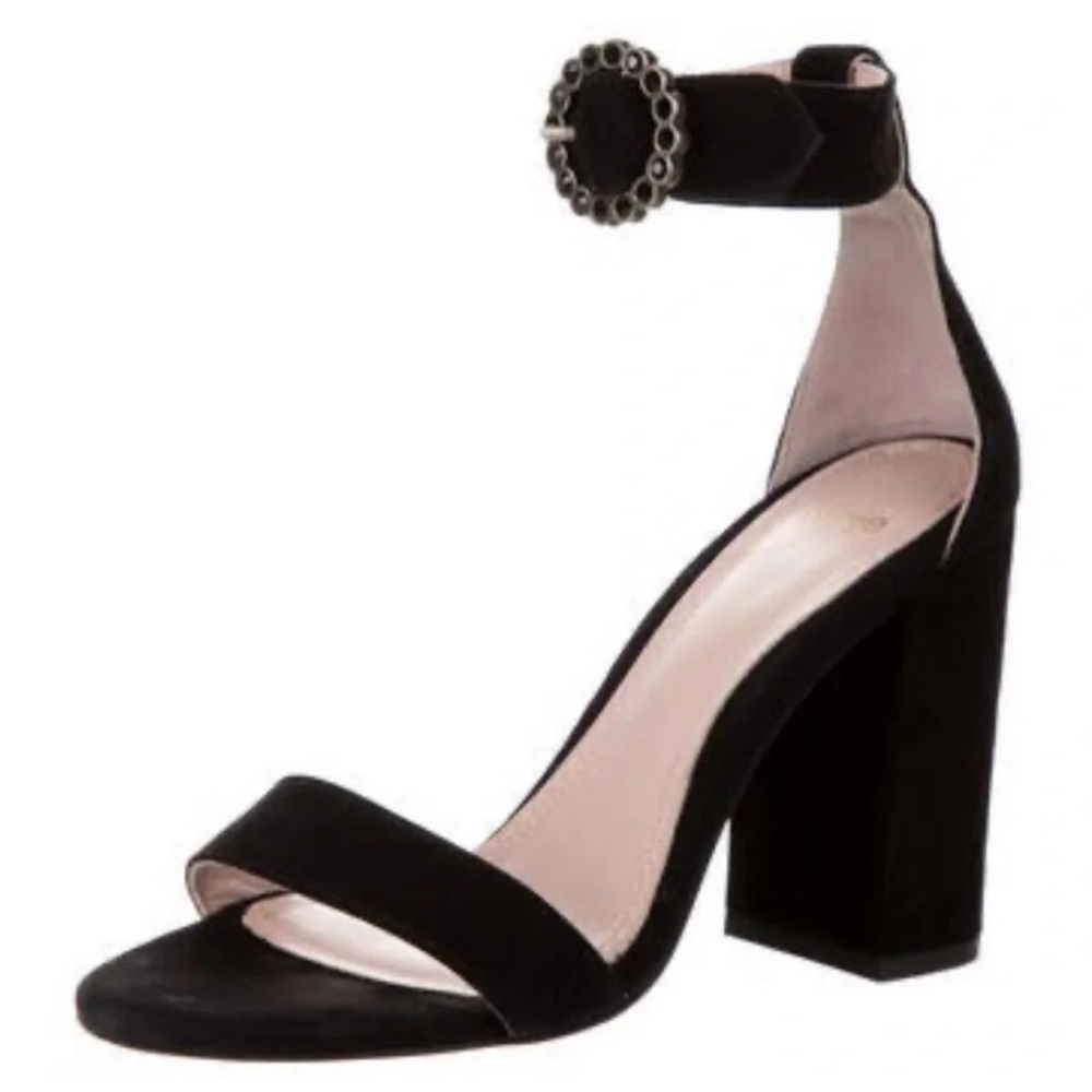 Maje Black Ankle Gem Strap Heels